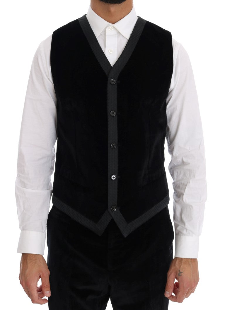 Dolce & Gabbana Elegant Black Slim Fit Three-Piece Suit