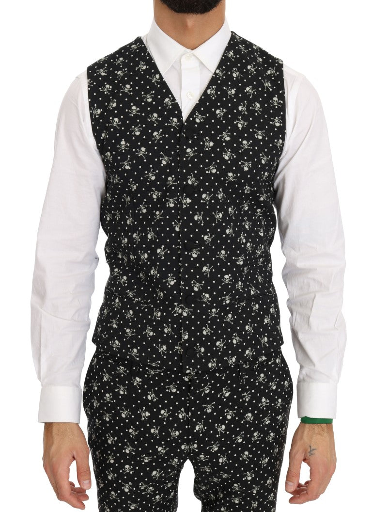 Dolce & Gabbana Chic Skull Printed Slim Fit Men's Suit