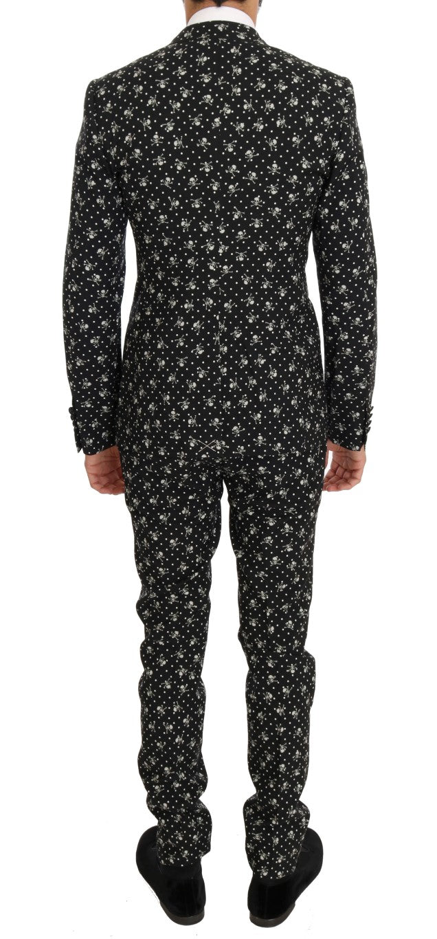 Dolce & Gabbana Chic Skull Printed Slim Fit Men's Suit