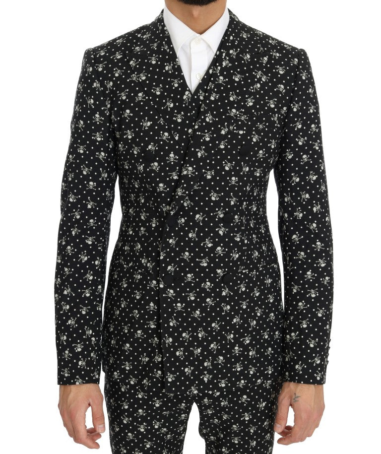 Dolce & Gabbana Chic Skull Printed Slim Fit Men's Suit