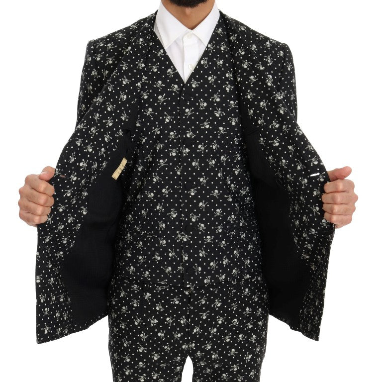 Dolce & Gabbana Chic Skull Printed Slim Fit Men's Suit