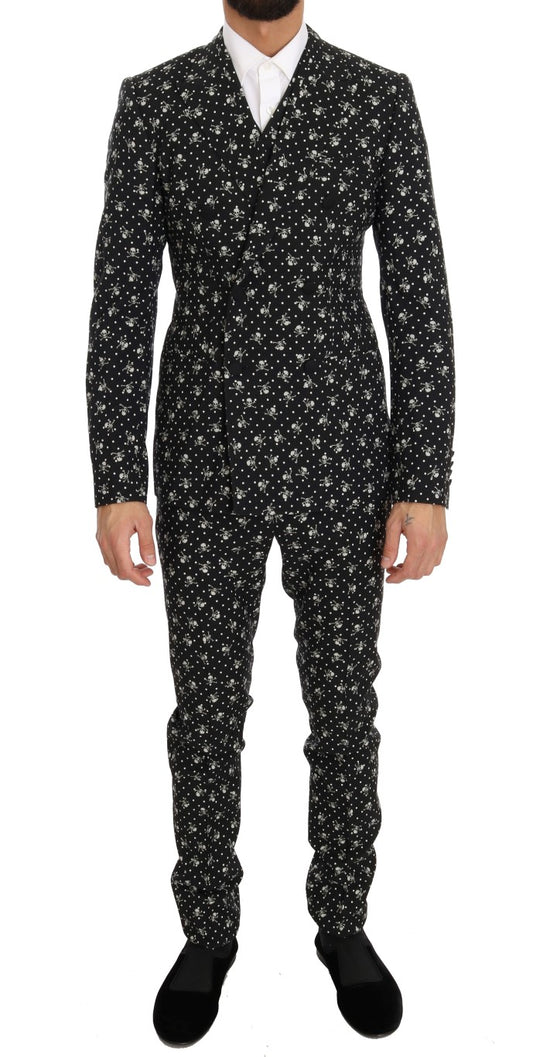 Dolce & Gabbana Chic Skull Printed Slim Fit Men's Suit