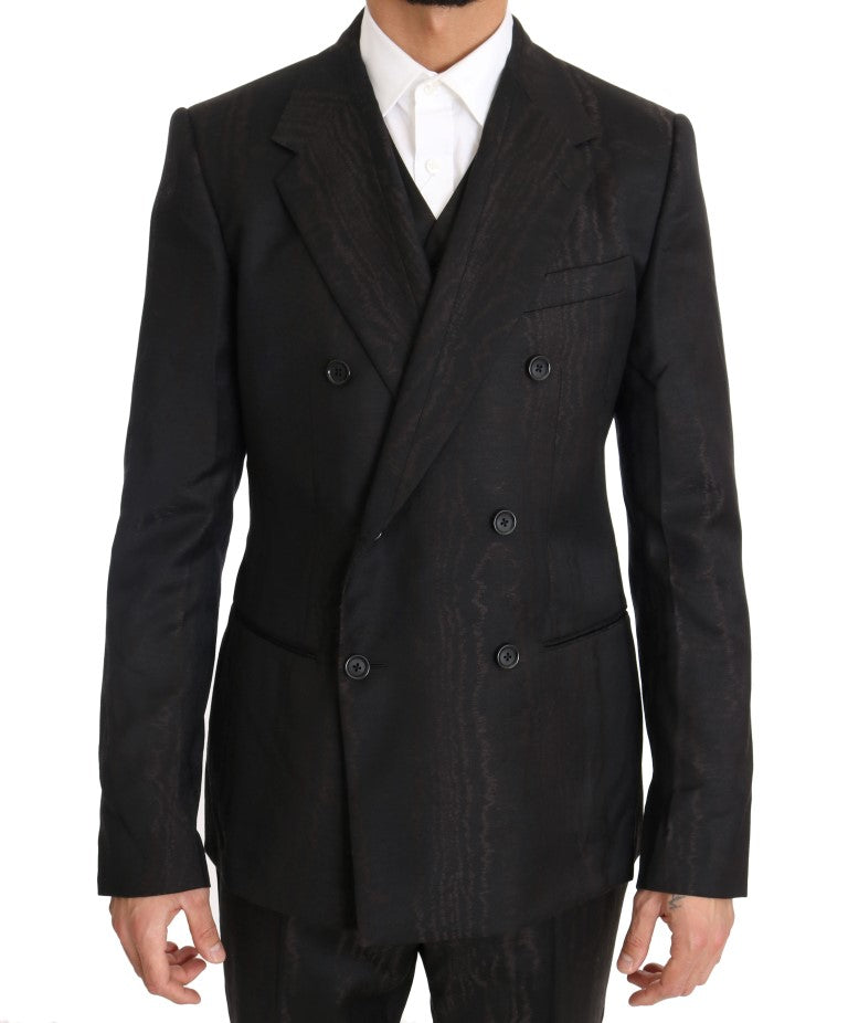 Dolce & Gabbana Elegant Brown Wool Three-Piece Suit