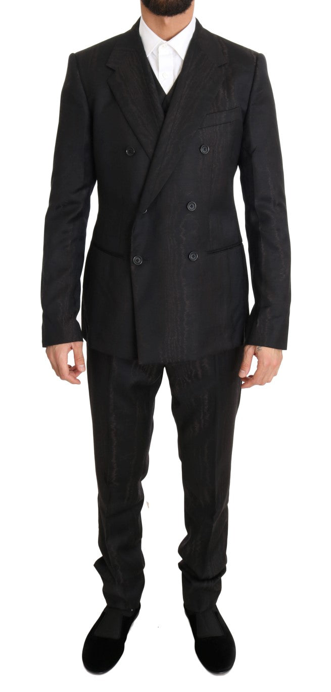 Dolce & Gabbana Elegant Brown Wool Three-Piece Suit