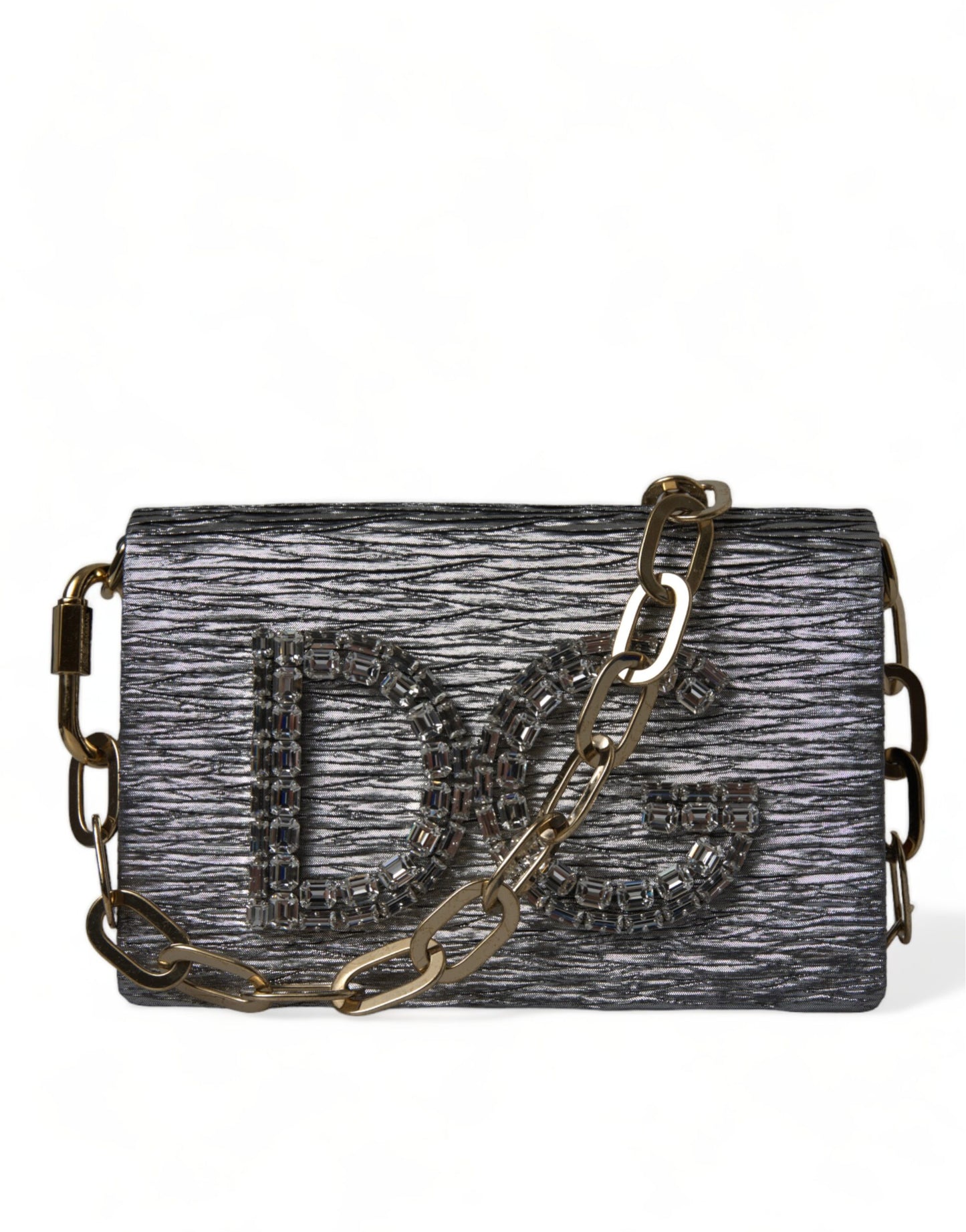 Dolce & Gabbana Exquisite Silver Swarovski Embellished Clutch