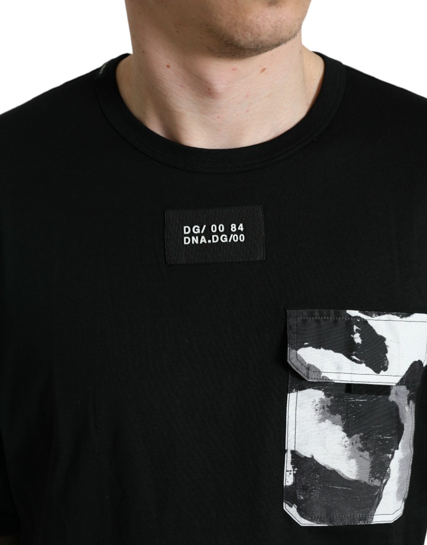 Dolce & Gabbana Black Camouflage Cotton Crewneck T-shirt