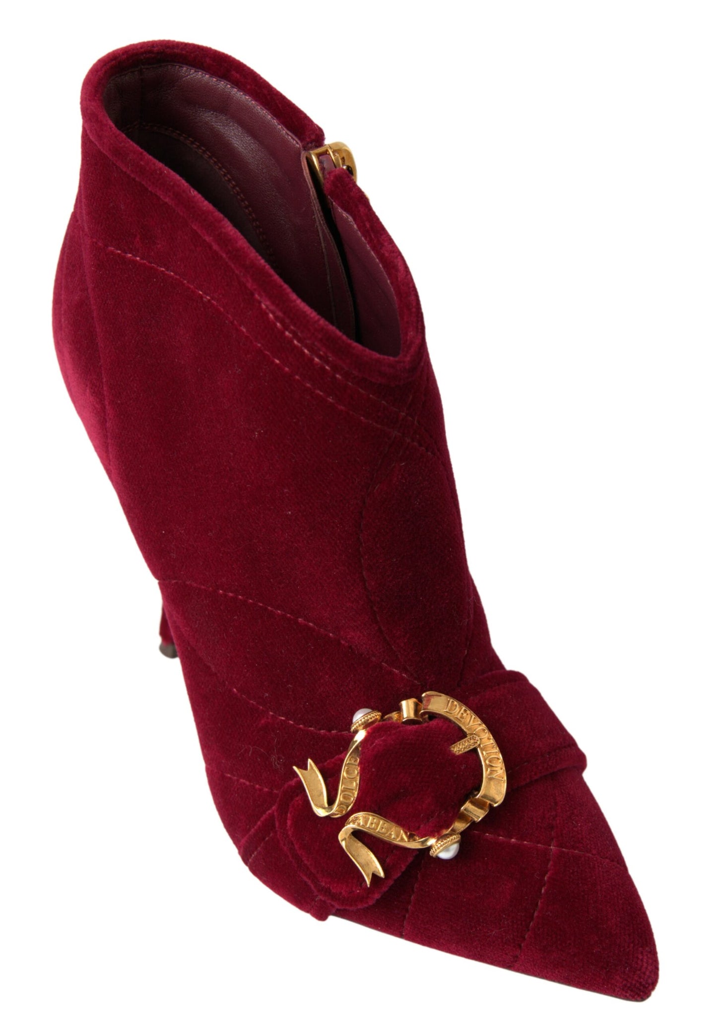 Dolce & Gabbana Elegant Velvet Devotion Ankle Boots