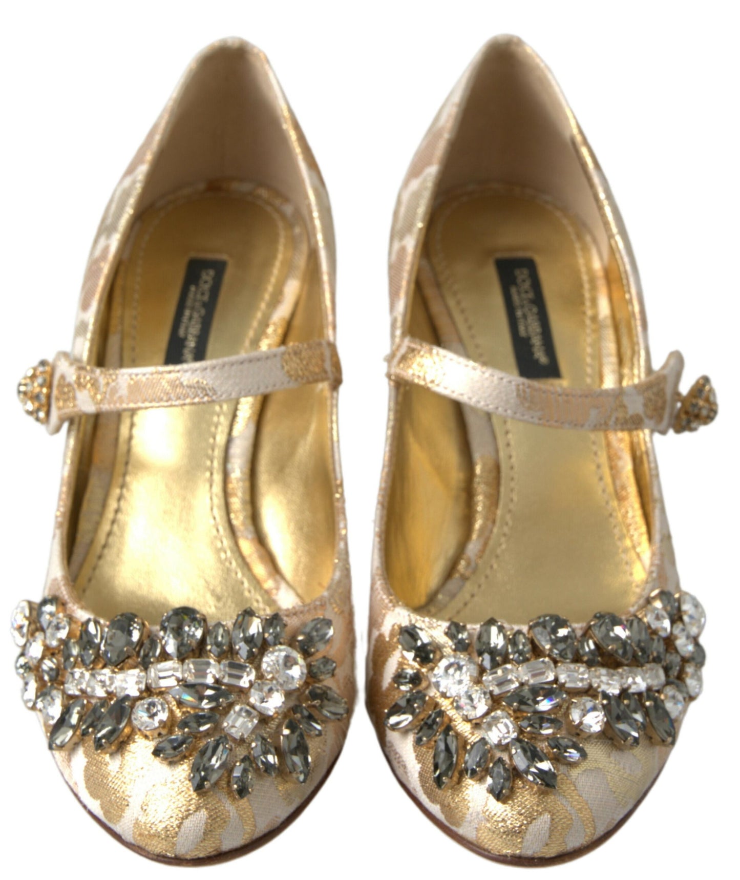 Dolce & Gabbana Golden Elegance Crystal-Embellished Sandals