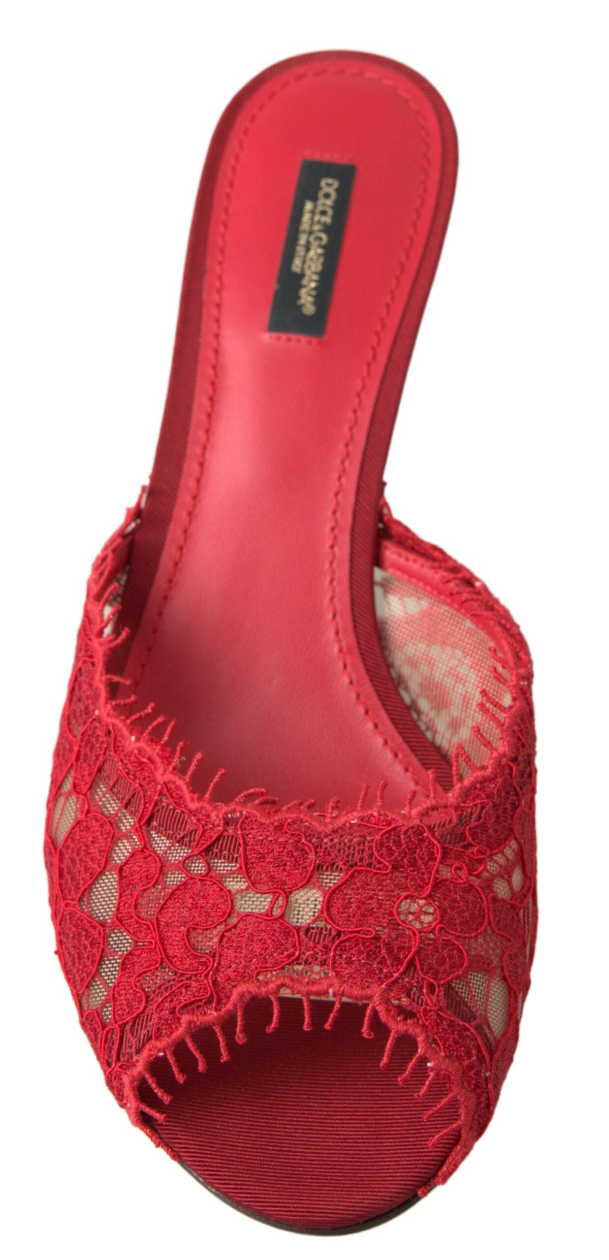 Dolce & Gabbana Red Taormina Lace Heels Sandals