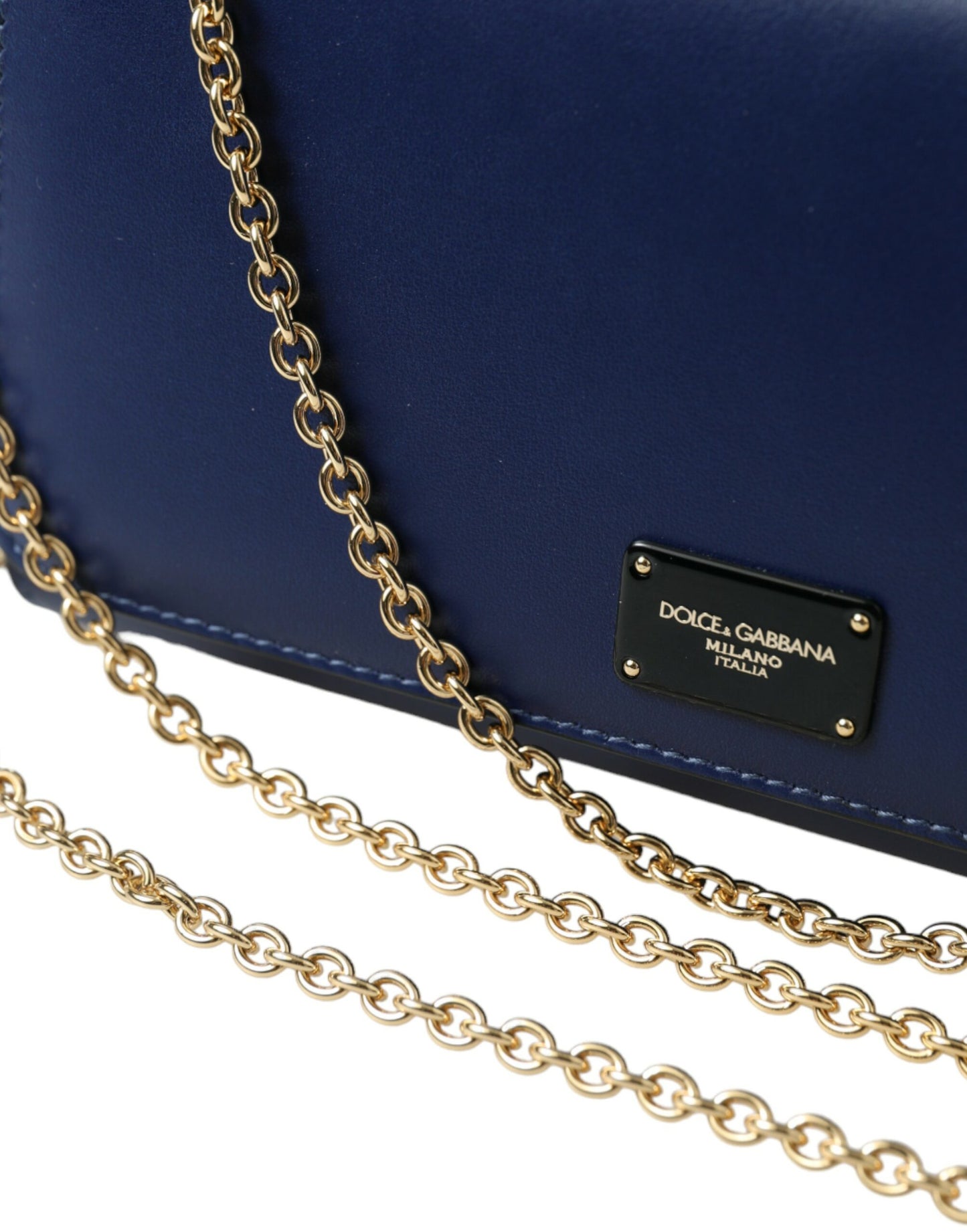 Dolce & Gabbana Dark Blue Leather Crossbody Phone Shoulder Bag