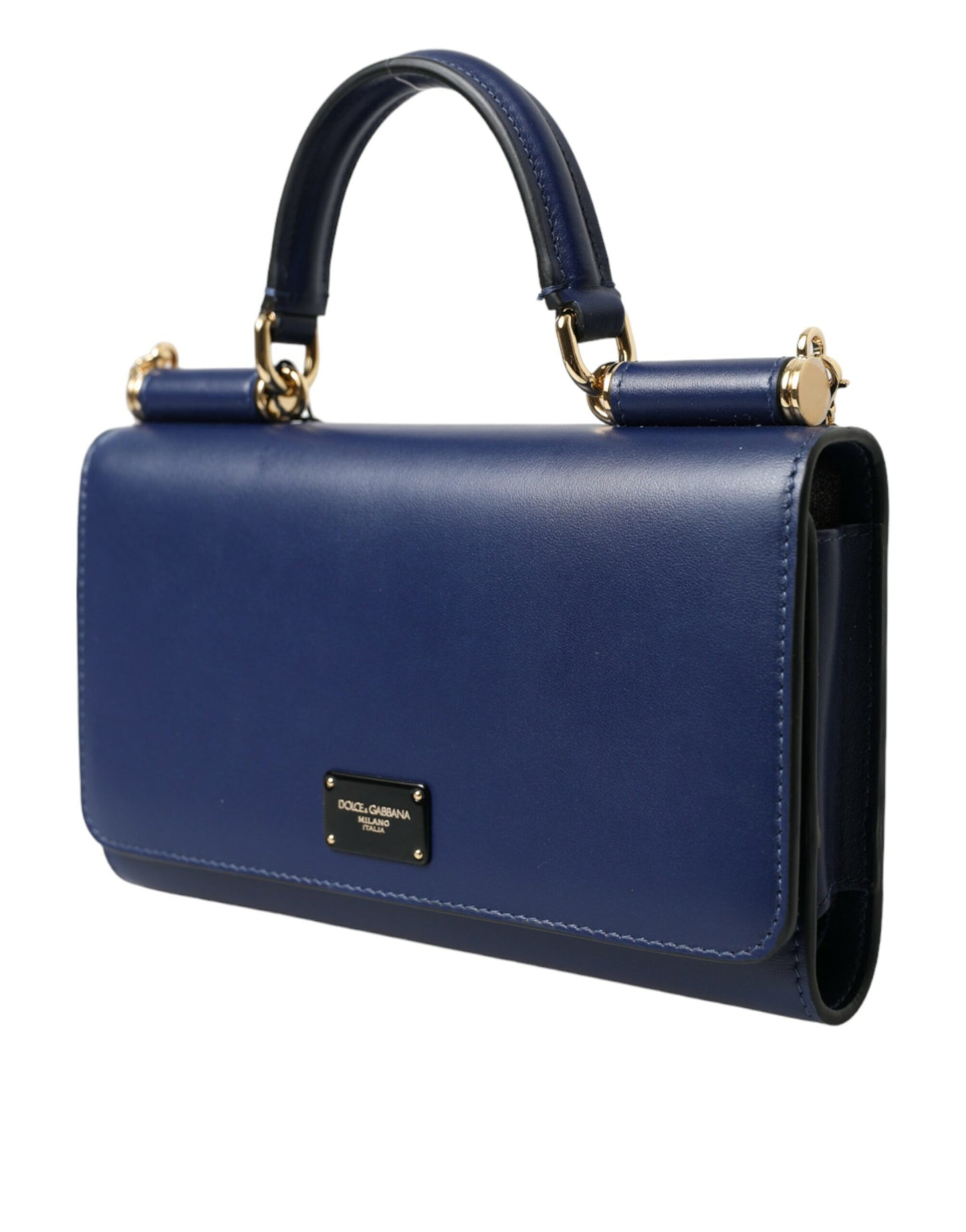 Dolce & Gabbana Dark Blue Leather Crossbody Phone Shoulder Bag