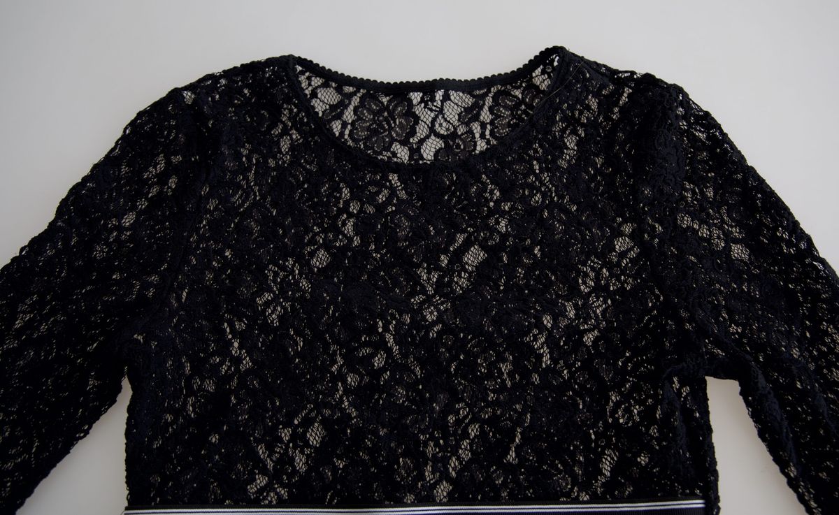 Dolce & Gabbana Elegant Black Round Neck Pullover Sweater