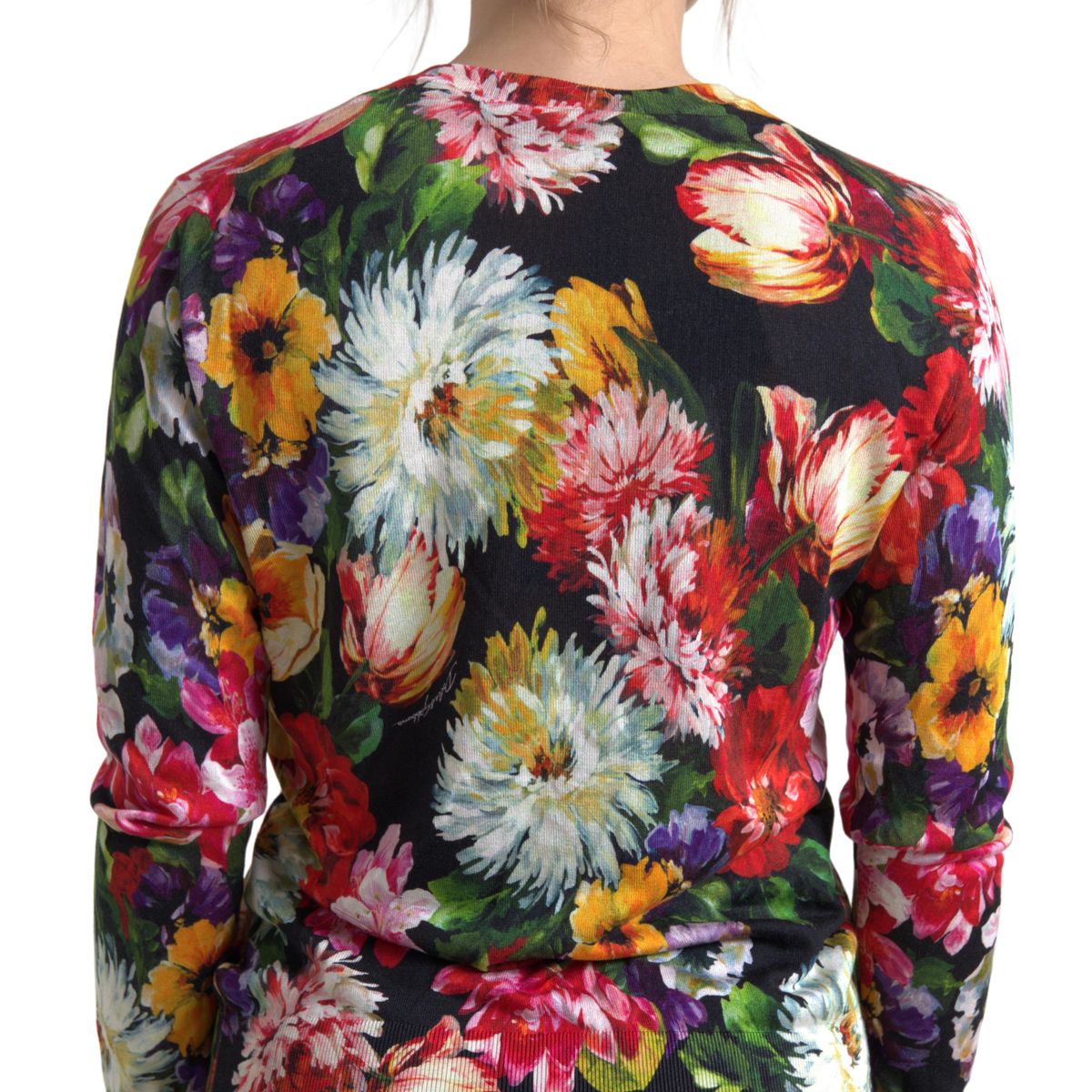 Dolce & Gabbana Multicolor Silk Button Down Cardigan Sweater