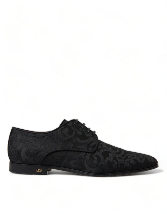 Dolce & Gabbana Elegant Jacquard Lace-Up Derby Dress Shoes