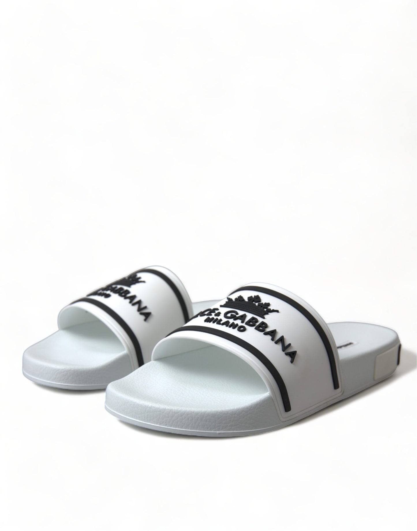 Dolce & Gabbana White Rubber Sandals Slippers Beachwear Men Shoes