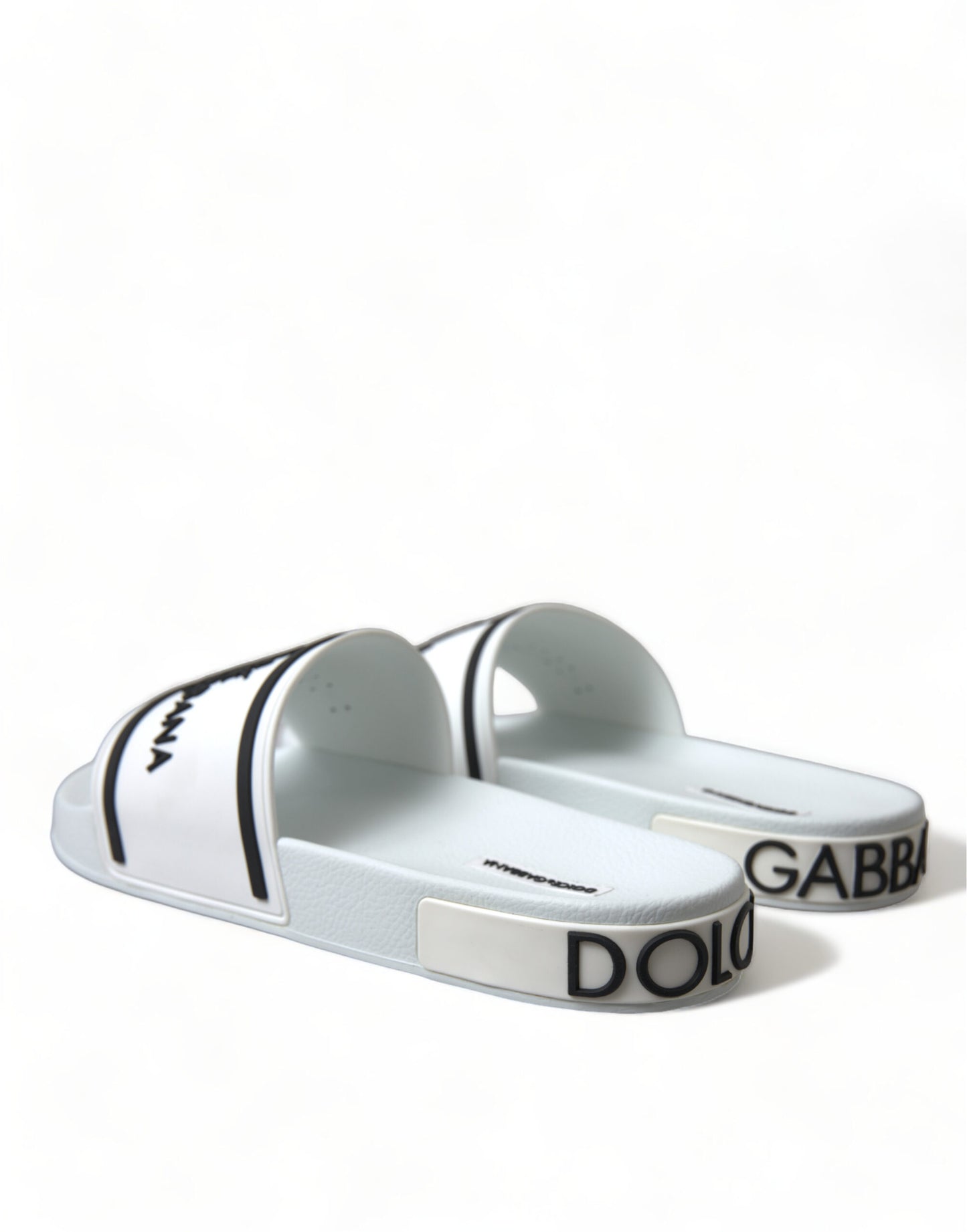 Dolce & Gabbana White Rubber Sandals Slippers Beachwear Men Shoes