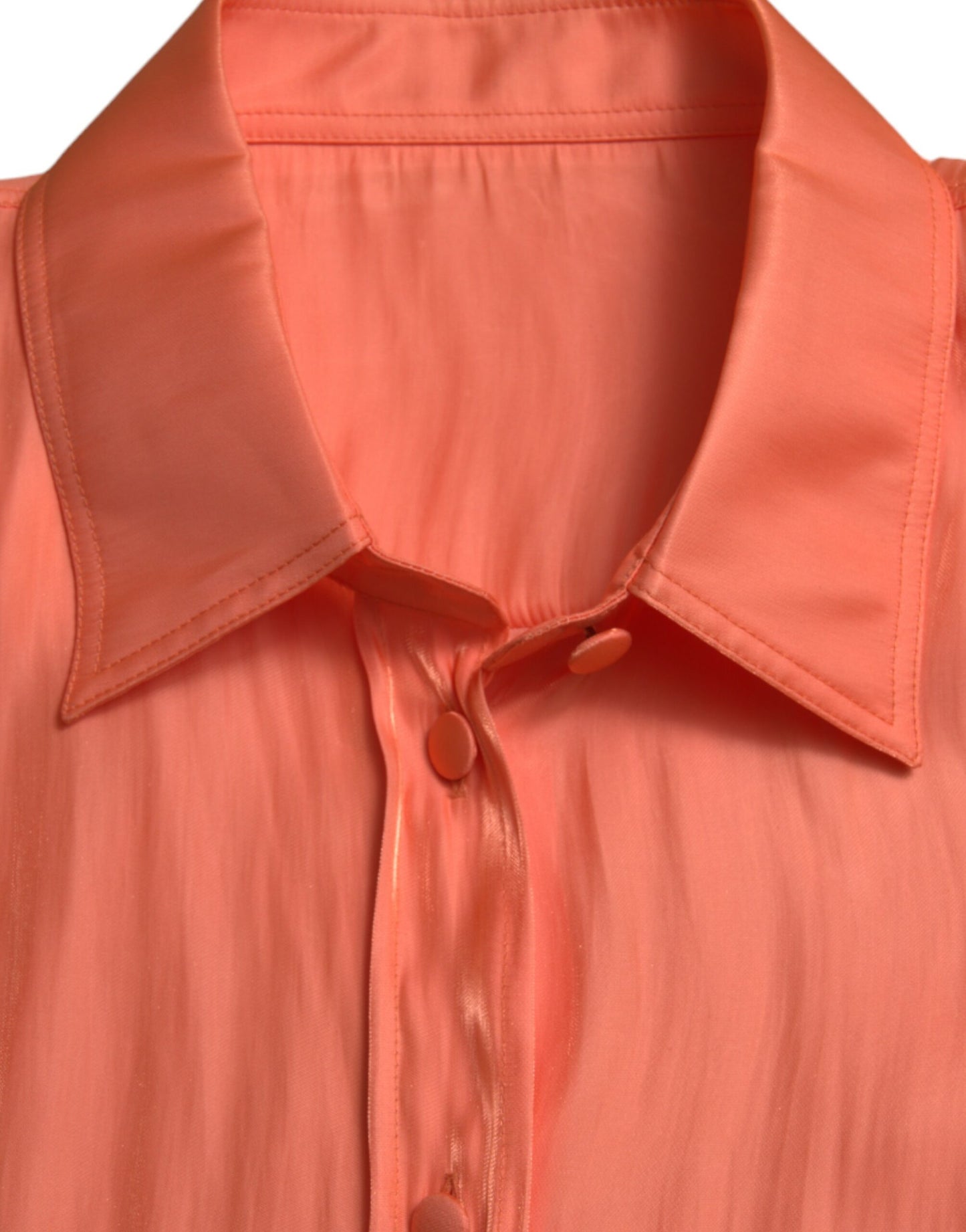 Dolce & Gabbana Peach Long Sleeve Button Down Blouse Top