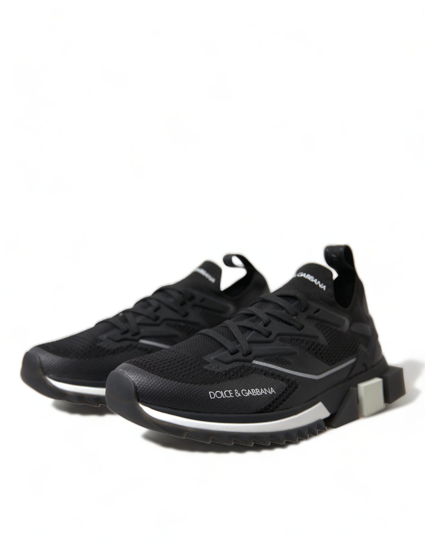 Dolce & Gabbana Elegant Black Mesh Sorrento Sneakers