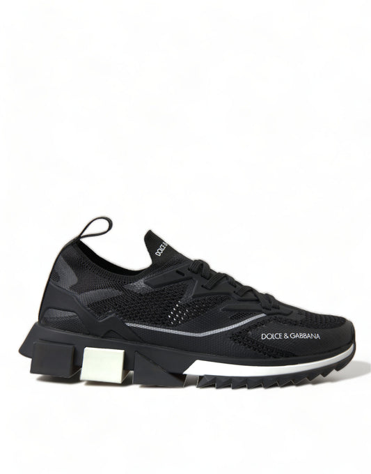 Dolce & Gabbana Elegant Black Mesh Sorrento Sneakers