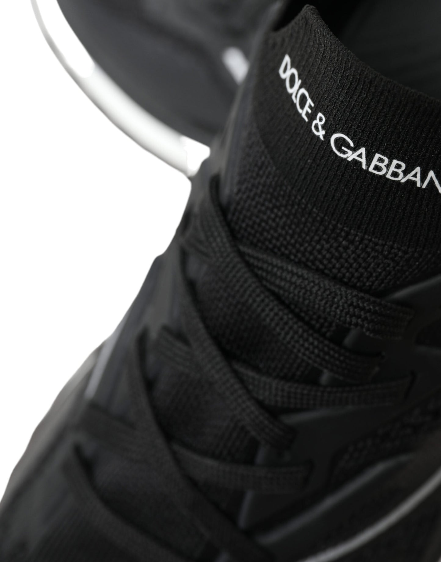 Dolce & Gabbana Elegant Black Mesh Sorrento Sneakers