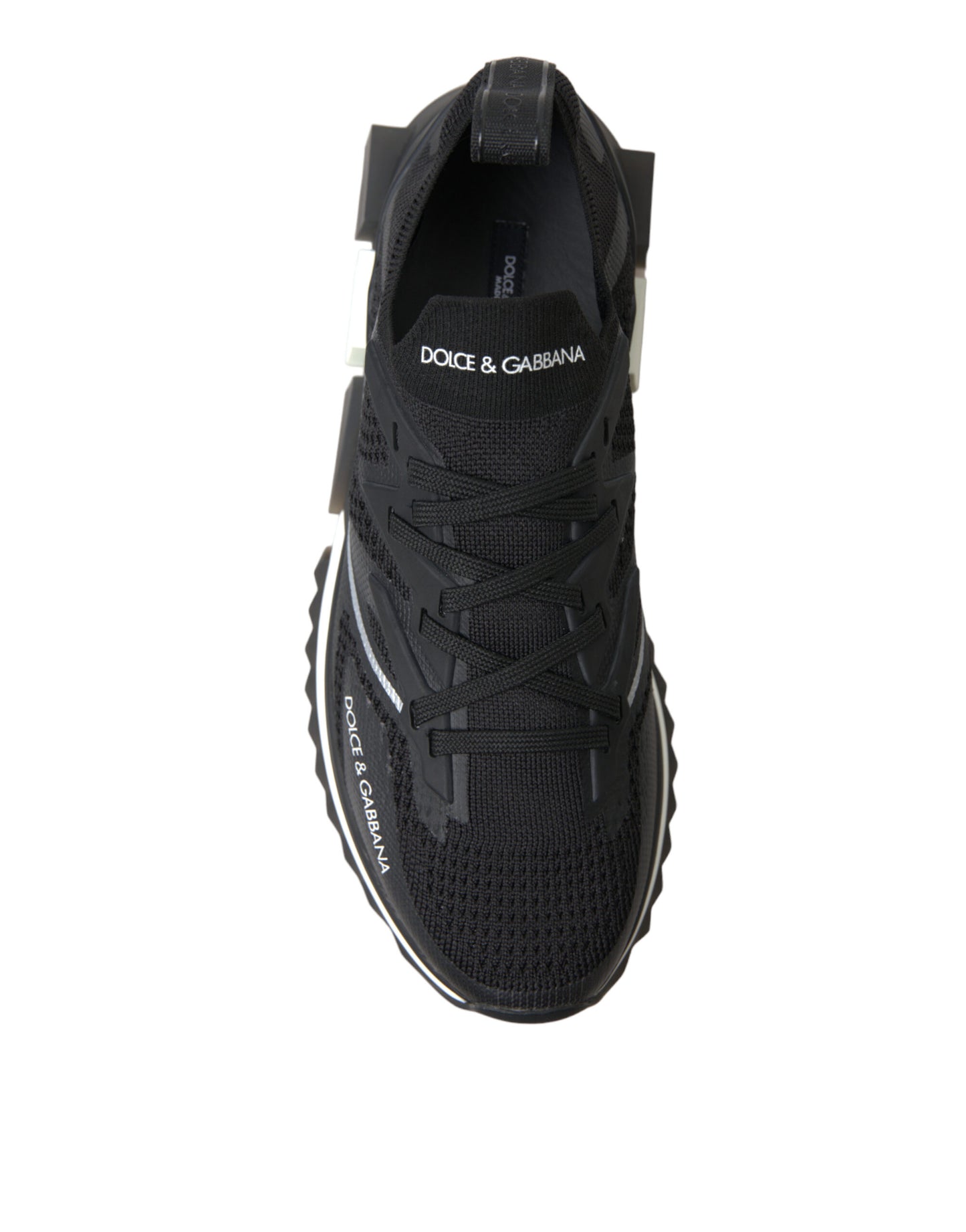 Dolce & Gabbana Elegant Black Mesh Sorrento Sneakers