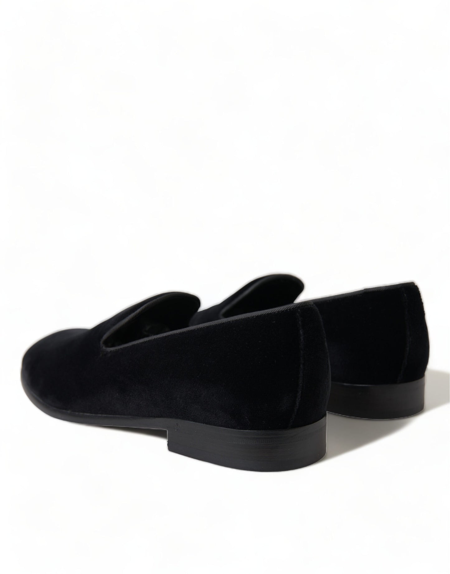 Dolce & Gabbana Black Velvet Loafers Formal Shoes