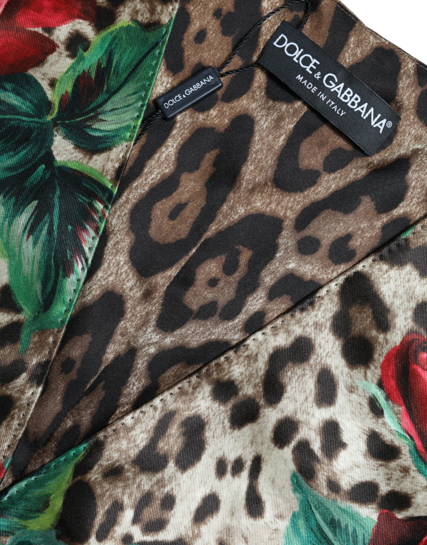 Dolce & Gabbana Brown Leopard Rose Silk Waistcoat Vest Top