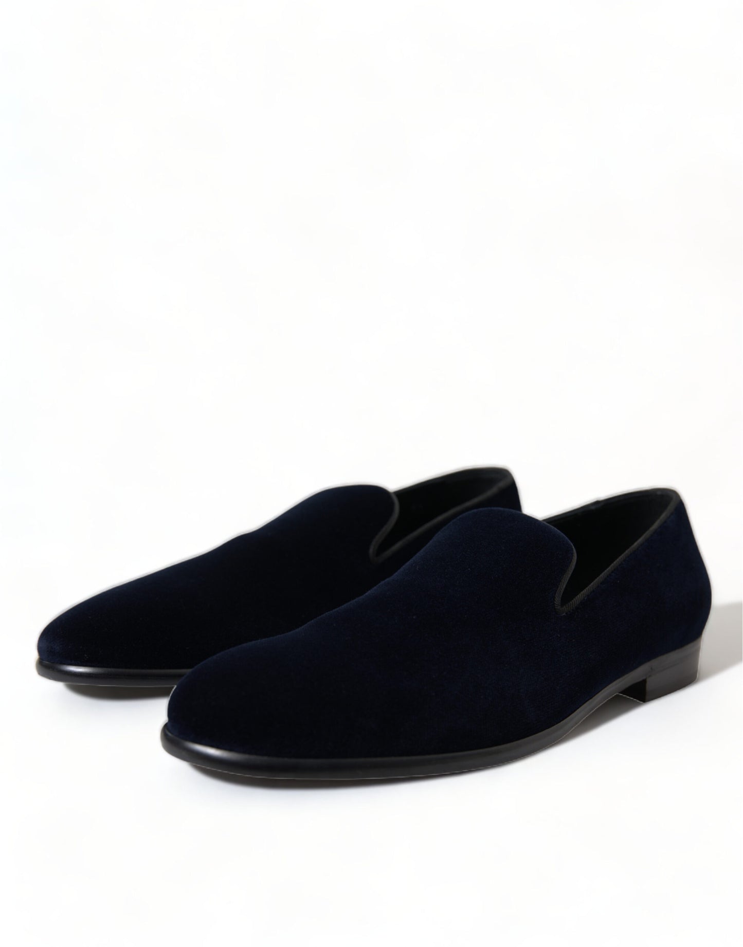 Dolce & Gabbana Blue Velvet Formal Loafers Dress Shoes