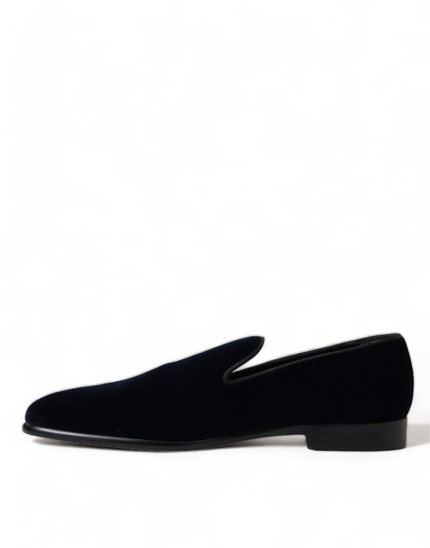 Dolce & Gabbana Blue Velvet Formal Loafers Dress Shoes