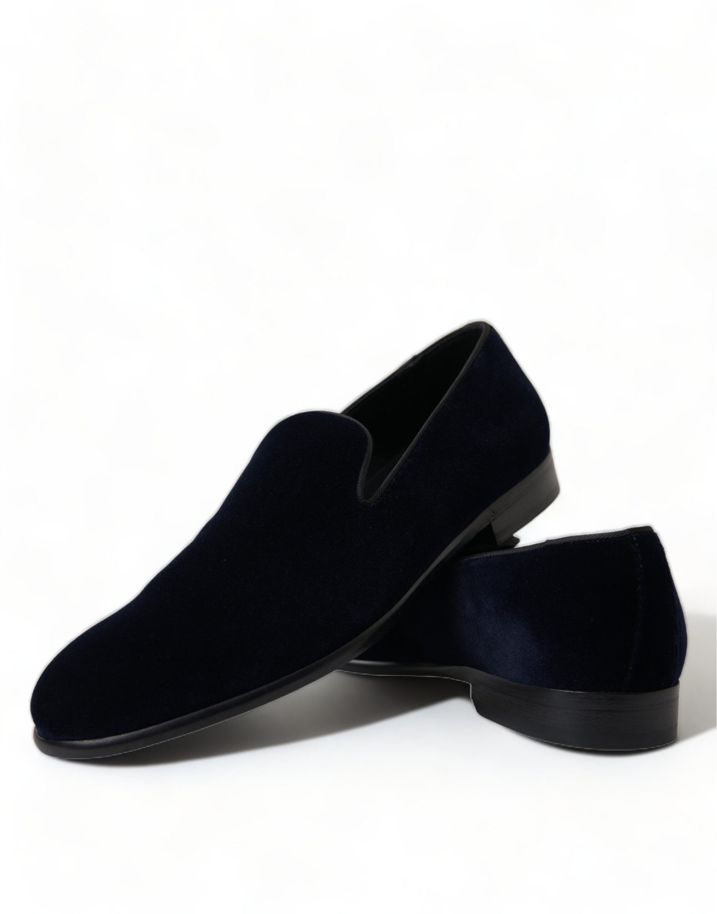 Dolce & Gabbana Blue Velvet Formal Loafers Dress Shoes