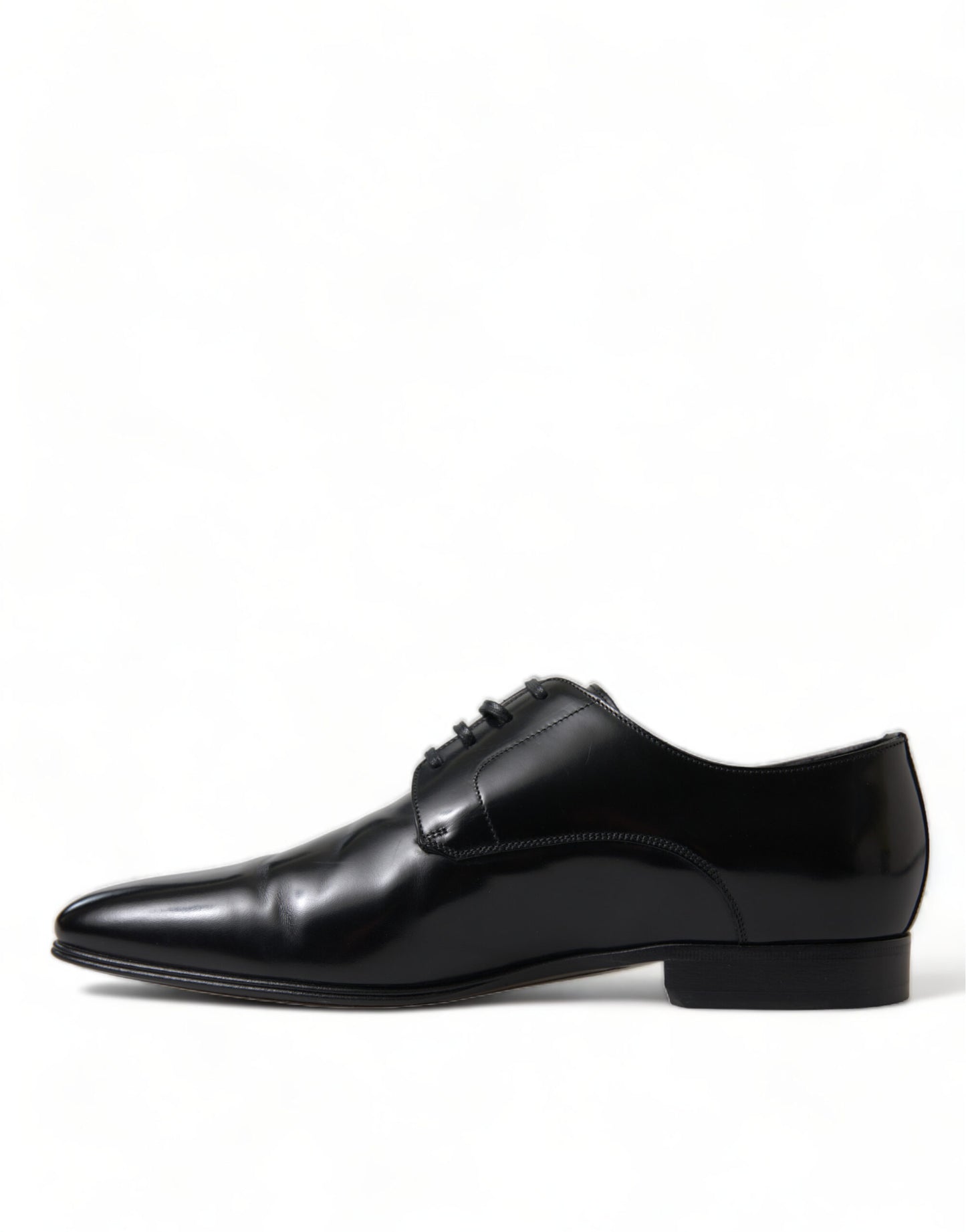 Dolce & Gabbana Elegant Black Leather Lace-Up Derby Shoes