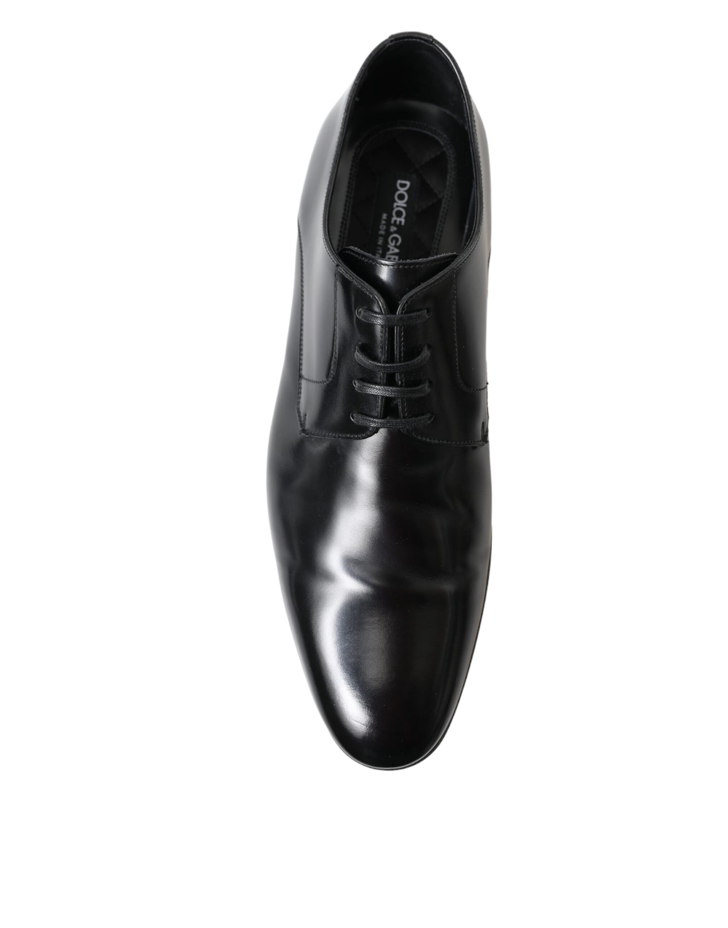 Dolce & Gabbana Elegant Black Leather Lace-Up Derby Shoes