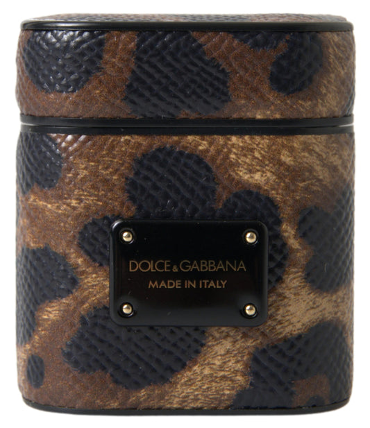 Dolce & Gabbana Chic Leather Earpods Case in Elegant Brown