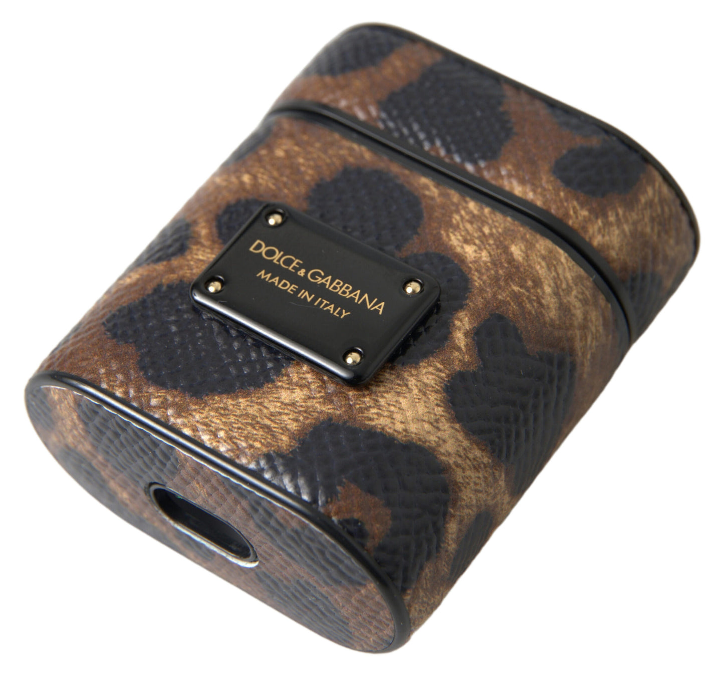 Dolce & Gabbana Chic Leather Earpods Case in Elegant Brown