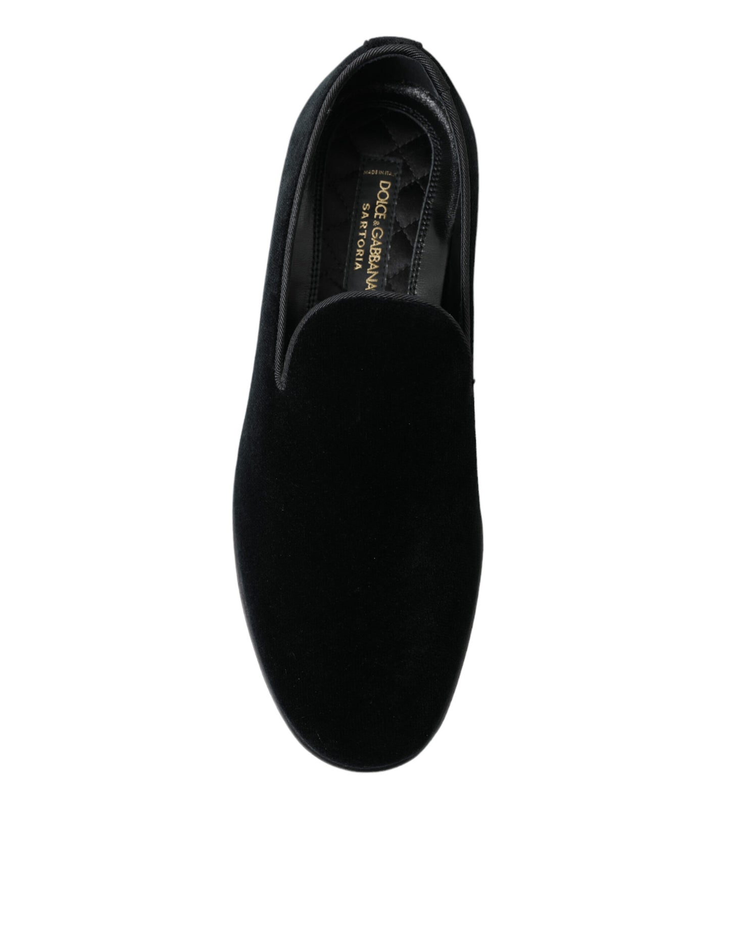 Dolce & Gabbana Black Velvet Loafers Formal Dress Shoes