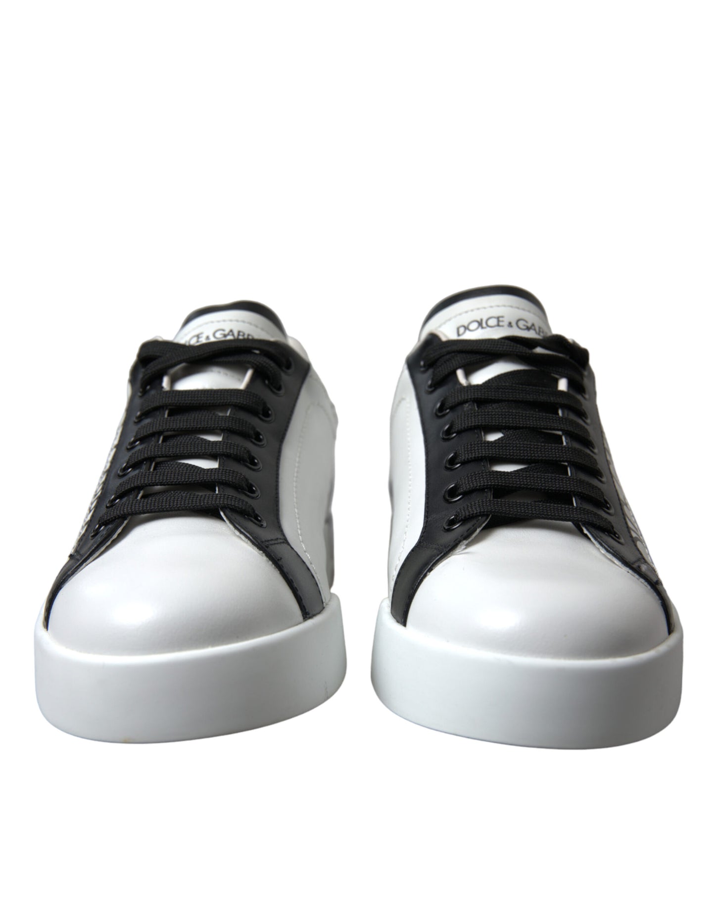 Dolce & Gabbana Elegant White Leather Low Top Sneakers