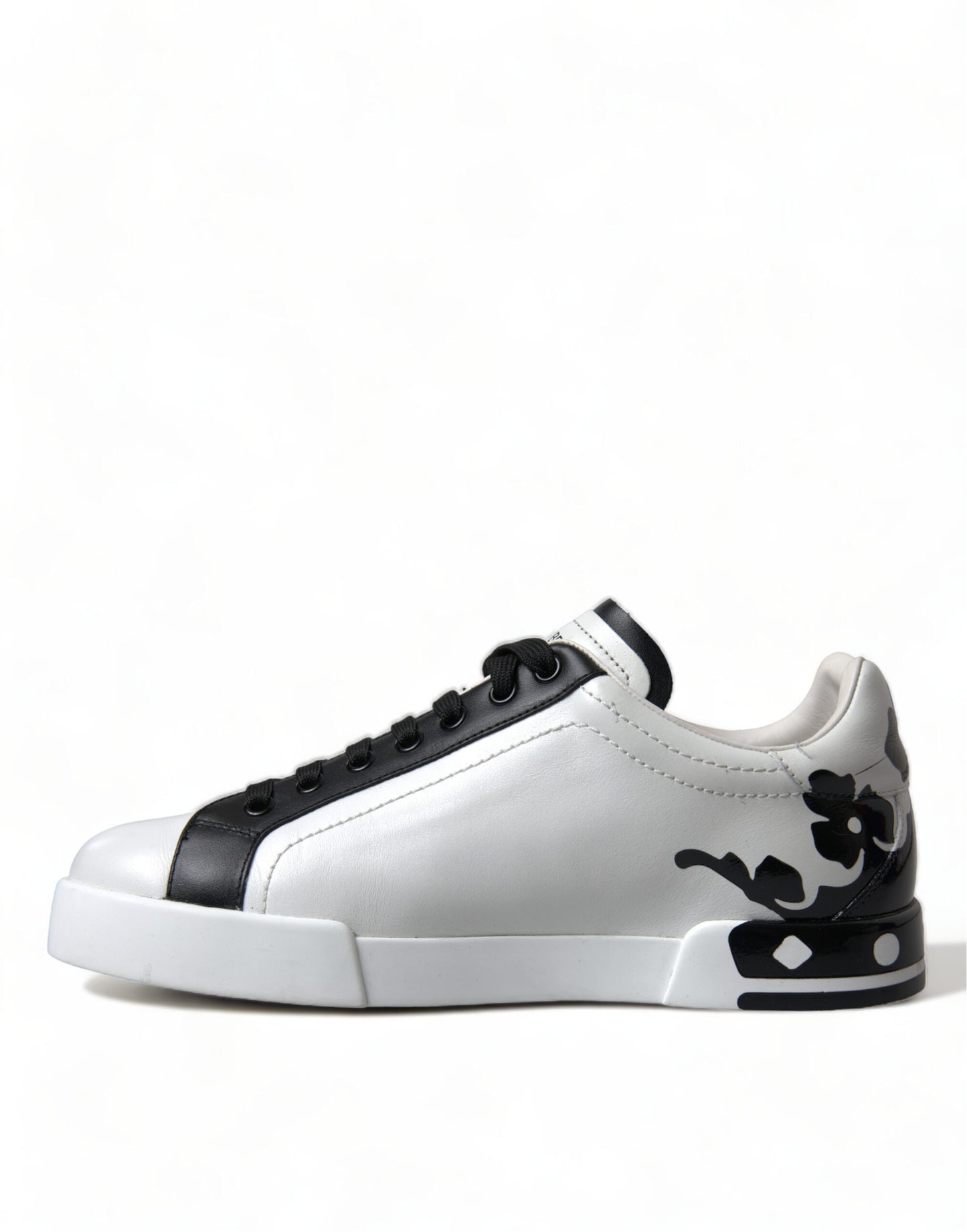 Dolce & Gabbana Elegant White Leather Low Top Sneakers