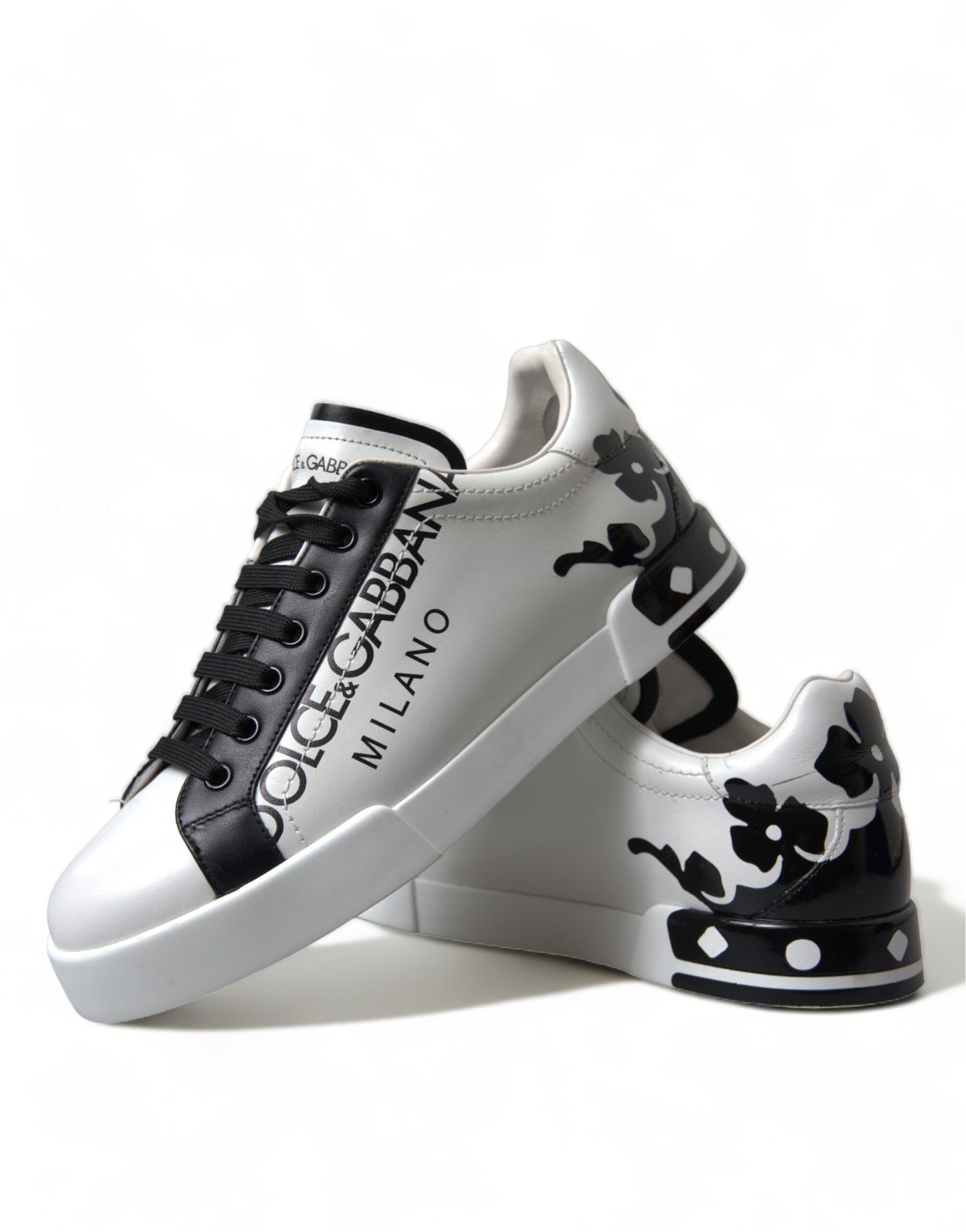 Dolce & Gabbana Elegant White Leather Low Top Sneakers