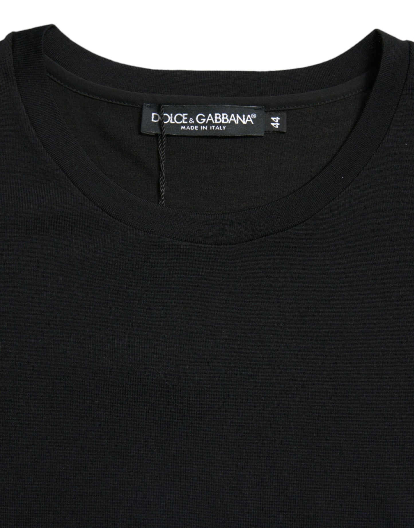 Dolce & Gabbana Black Wool Short Sleeves Crewneck T-shirt Top