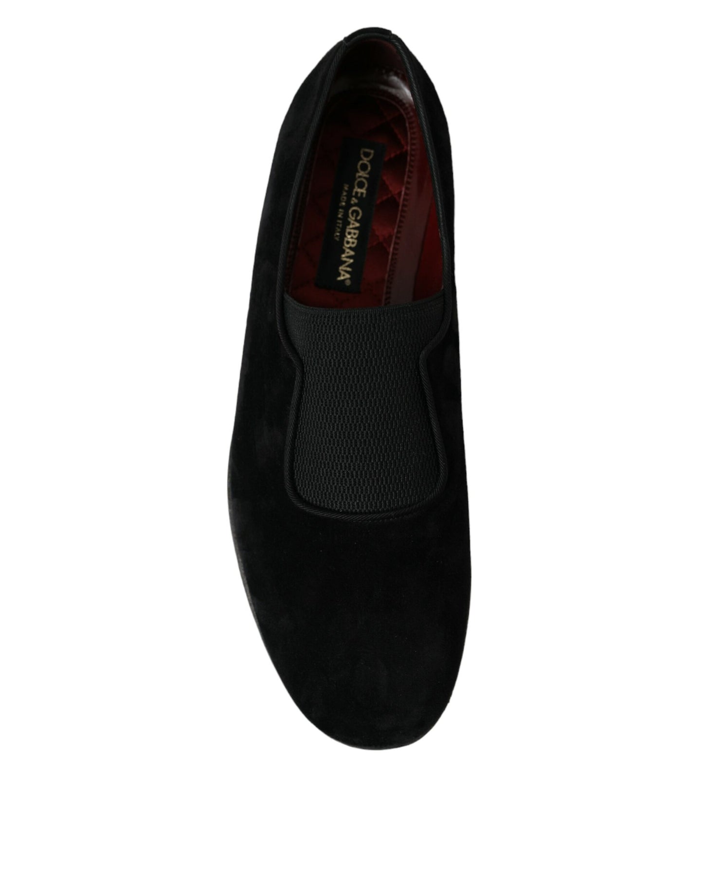 Dolce & Gabbana Black RUNWAY Velour AMALFI Loafers Shoes