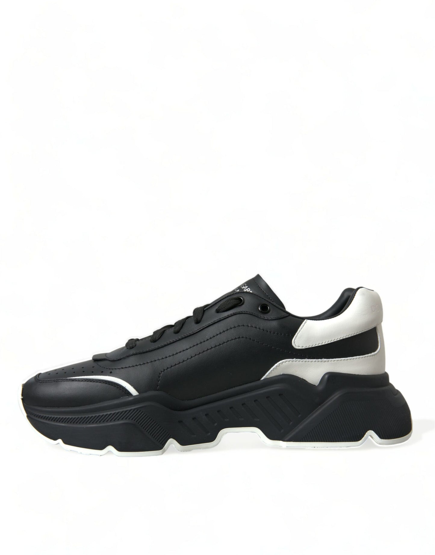 Dolce & Gabbana Black White Leather Logo Daymaster Sneakers Shoes