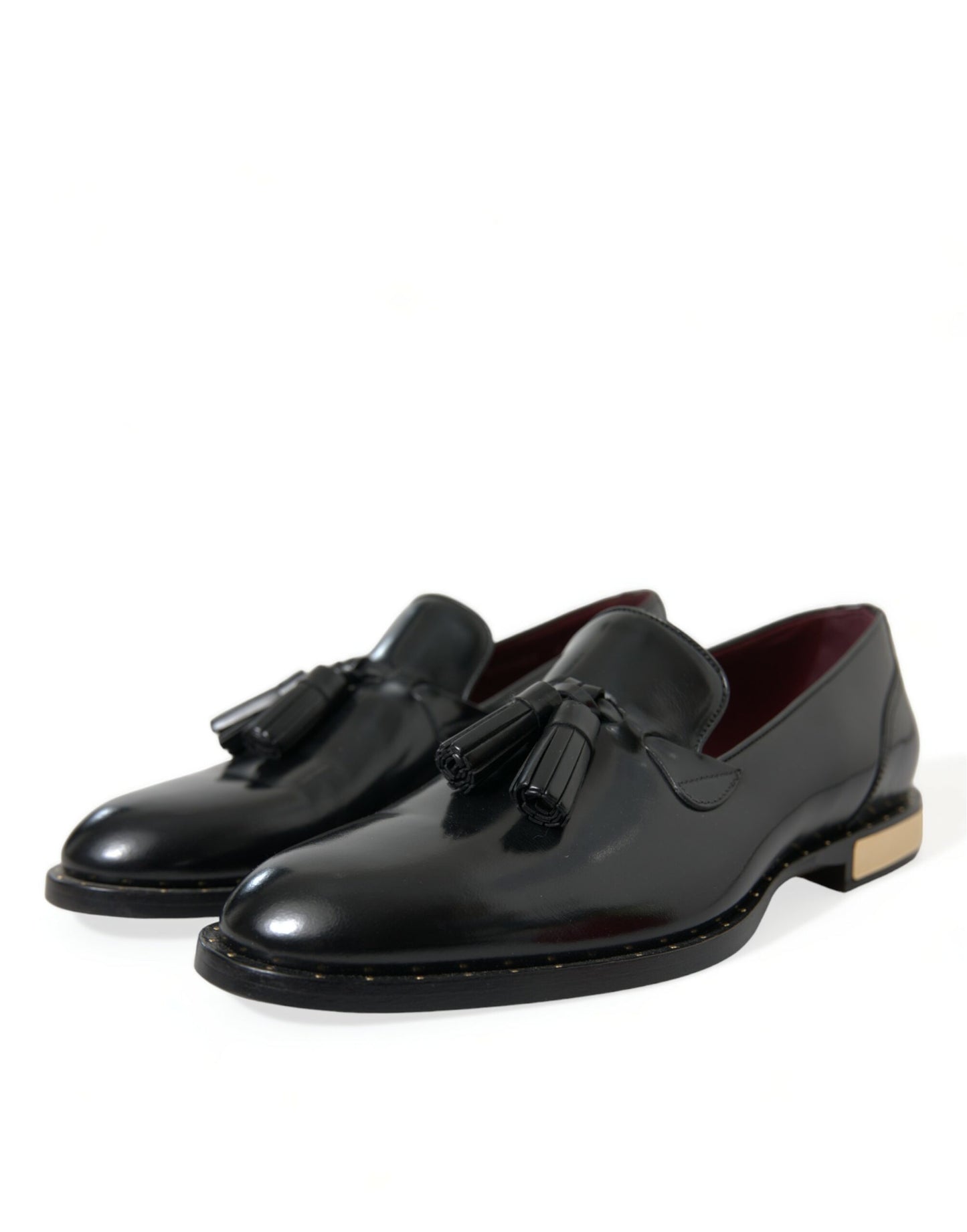 Dolce & Gabbana Black Brushed Calfskin Loafers Dress Shoes