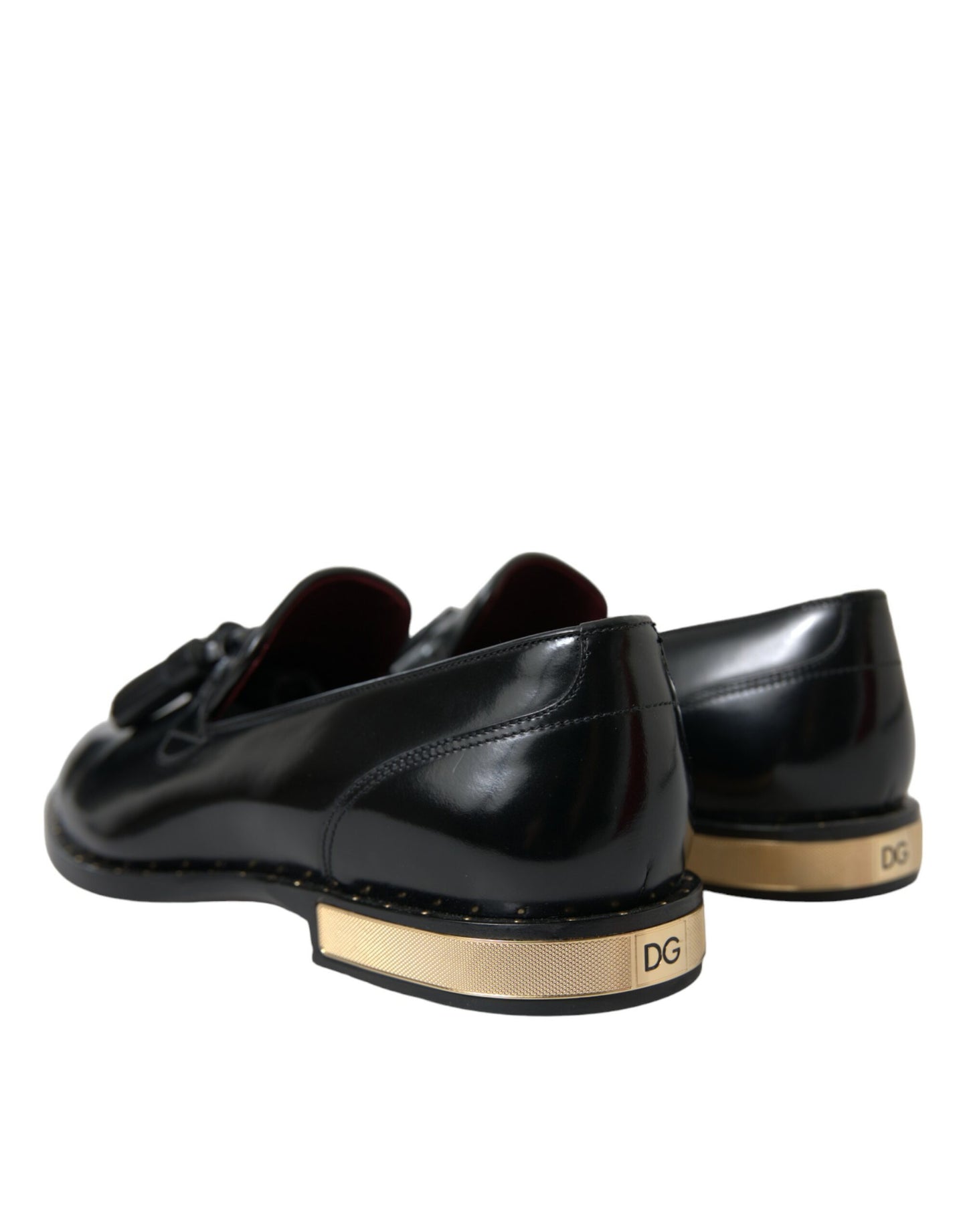 Dolce & Gabbana Black Brushed Calfskin Loafers Dress Shoes