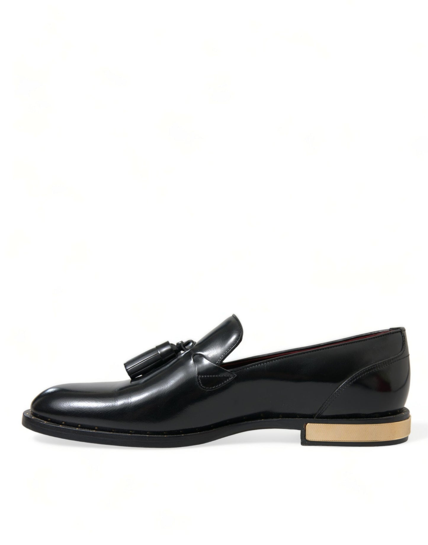 Dolce & Gabbana Black Brushed Calfskin Loafers Dress Shoes