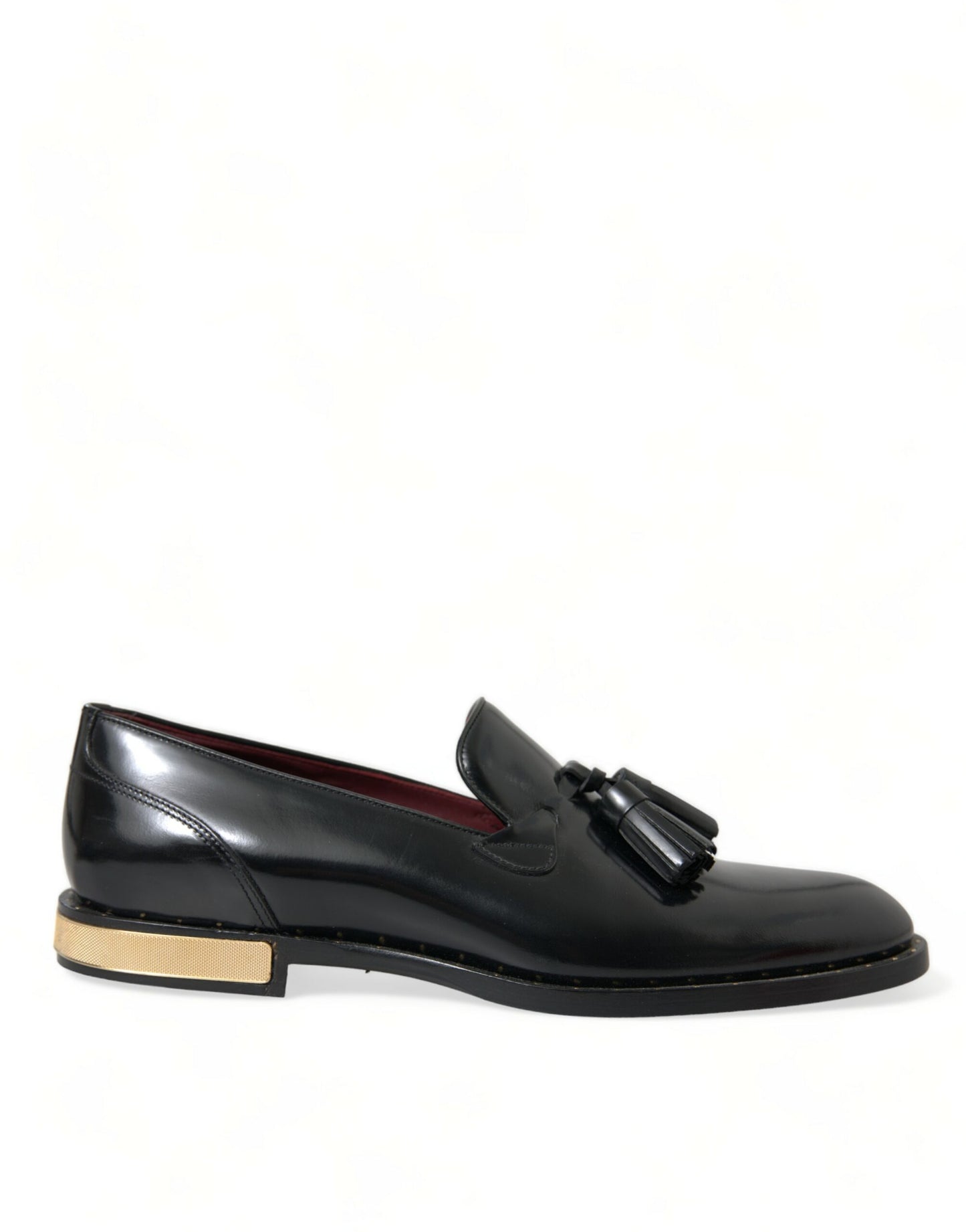 Dolce & Gabbana Black Brushed Calfskin Loafers Dress Shoes