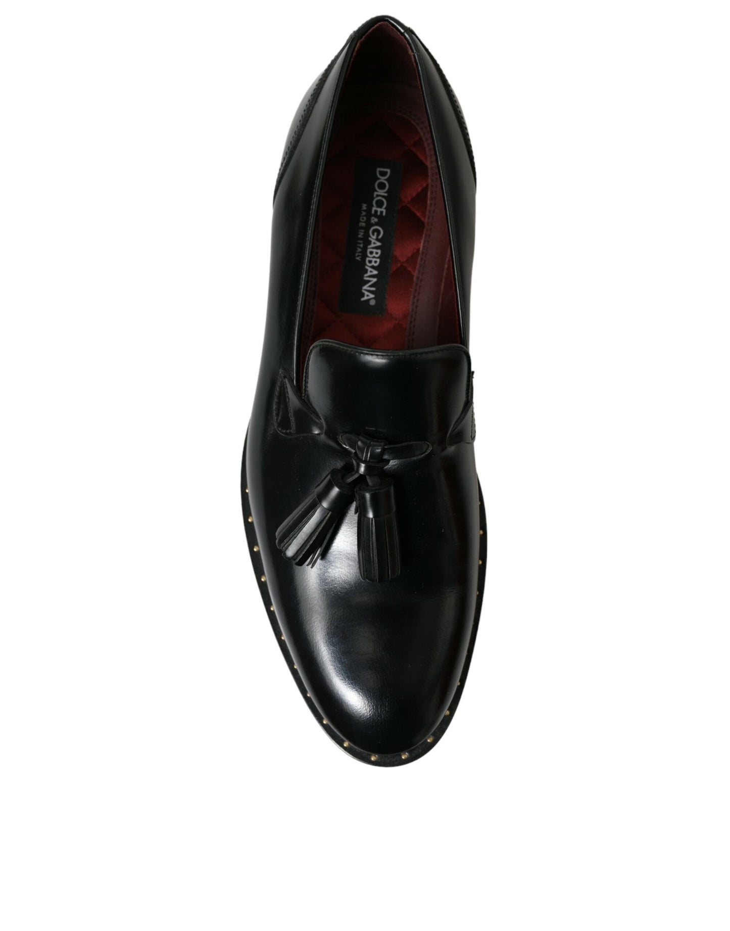 Dolce & Gabbana Black Brushed Calfskin Loafers Dress Shoes