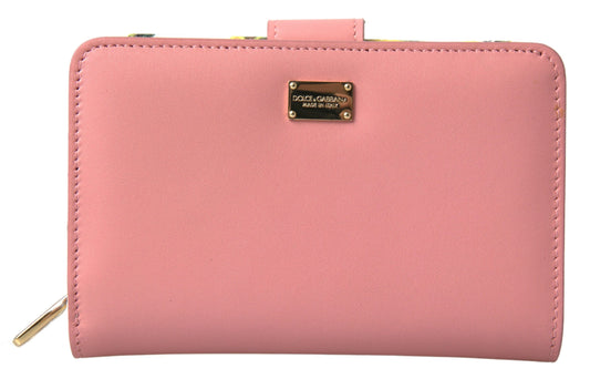 Dolce & Gabbana Chic Pink Zip Around Continental Wallet