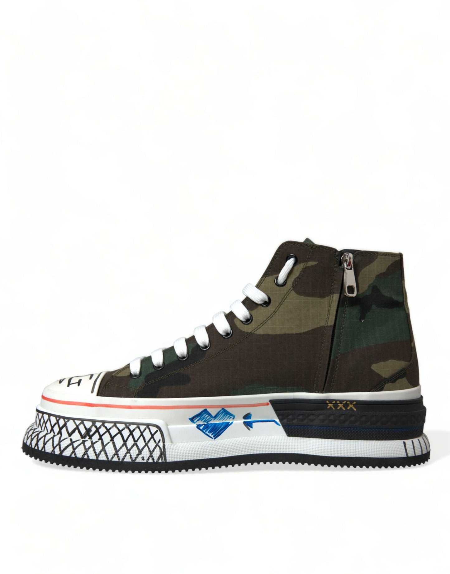 Dolce & Gabbana Multicolor Camouflage High Top Sneakers Shoes