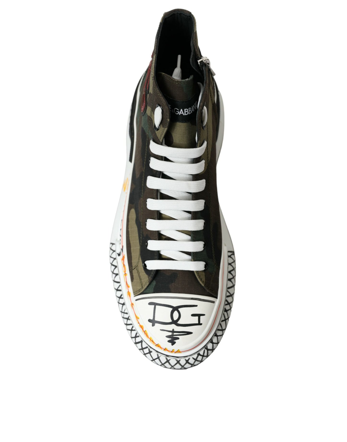 Dolce & Gabbana Multicolor Camouflage High Top Sneakers Shoes