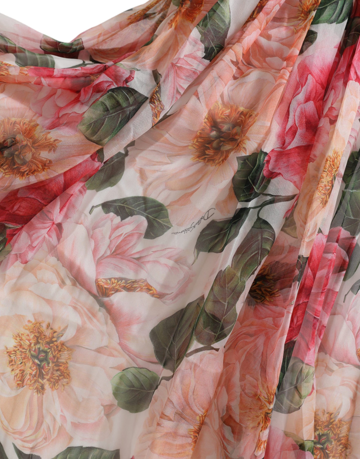 Dolce & Gabbana Floral Print High-Waist Silk Maxi Skirt